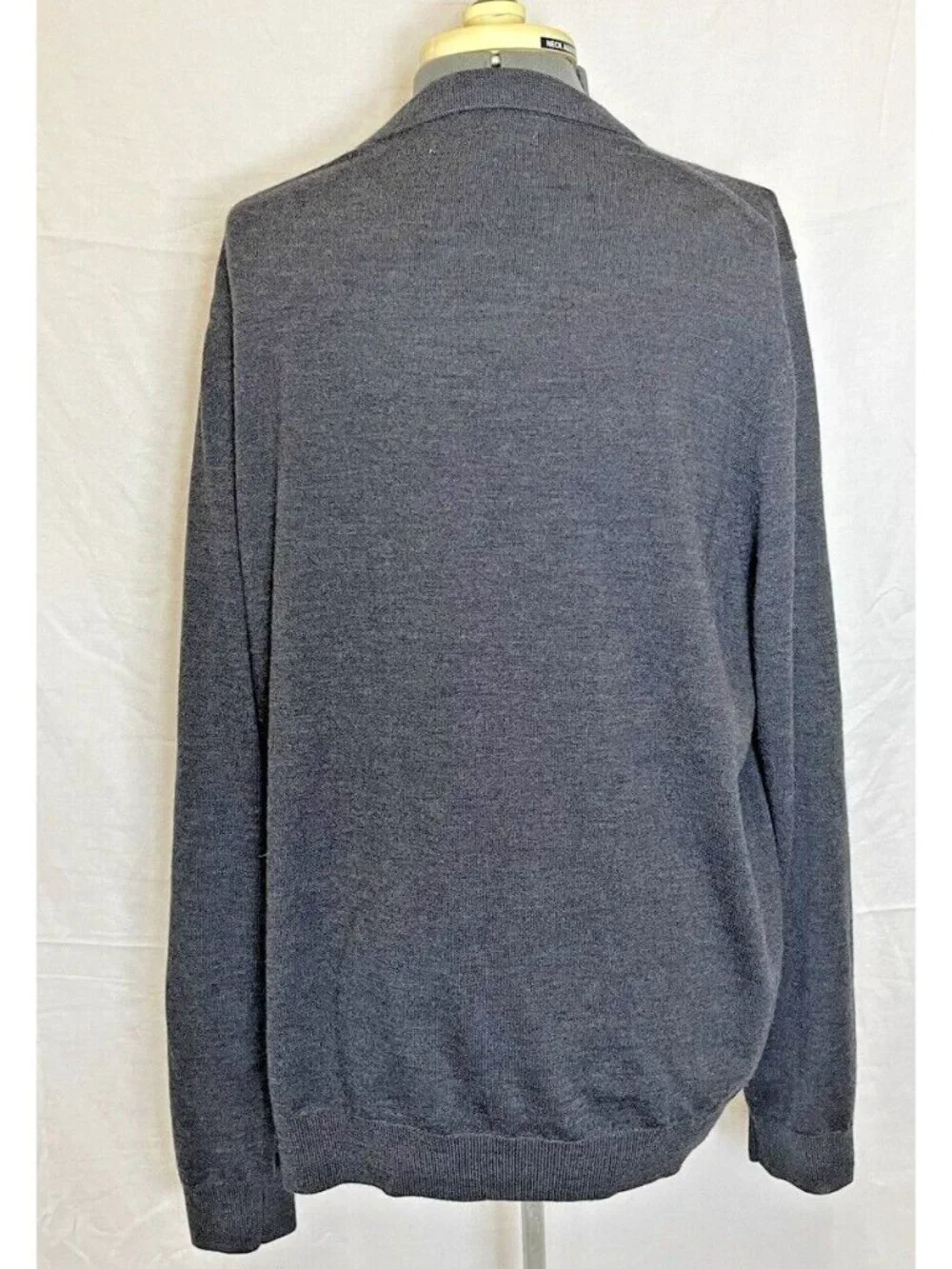 Nordstrom Men's Xl Extra Fine Merino Wool V-Neck Sweater Gray